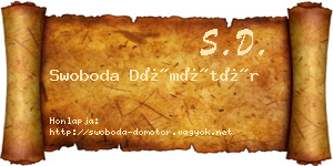 Swoboda Dömötör névjegykártya